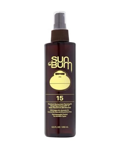 Sun Bum SPF 15 Moisturizing Tanning Oil - Vegan and Hawaii 104 Act Compliant (Octinoxate & Oxybenzone Free) - Broad Spectrum Moisturizing - UVA/UVB Protection - 8.5 oz