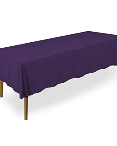 Lann's Linens - 70" x 120" Premium Tablecloth for Wedding/Banquet/Restaurant - Rectangular Polyester Fabric Table Cloth - Purple