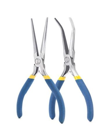 VISEMAN 6" Mini Needle Nose Pliers with Comfort Grip Handles, 2PCS Long Nose Pliers Set for Handmade Craft