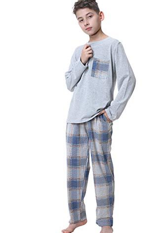 BYX SweetLeisure Big Boys Classic Plaid Pajama Set Cotton Sleepwear Teens 10-20Years