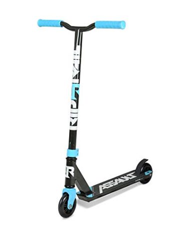 Riprail Assault Stunt Scooter Finished in Black/Blue with Alloy Deck and ABEC-7 Bearings