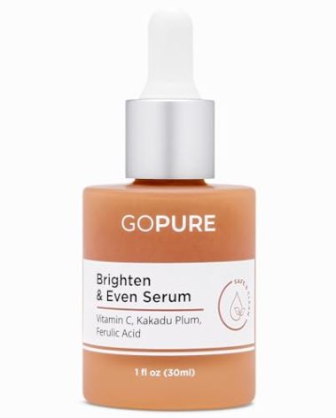goPure Actives Vitamin C Serum - Brightening Serum with Vitamin C and Ferulic Acid, Face Moisturizing and Anti-Aging Benefits, Improves Skin Discoloration and Visibly Reduces Dark Spots - 1 fl oz