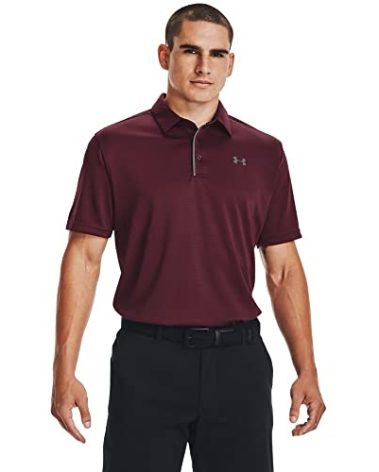 Under Armour Men's Tech Golf Polo, Maroon (609)/Graphite, 3X-Large Tall