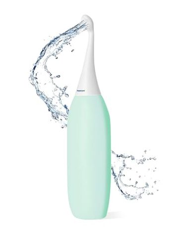 HappyPo The Original Portable Bidet - 300ml Peri Bottle for Moms, Women, and Anyone on The Go - Easy-Bidet 2.0 for Postpartum Care, Travel, Personal Hygiene - Poop Cleaning and Feminine Care (Mint)