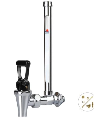 Sight Glass Spigot for Berkey Water Filter Gravity-Fed System,10"Inside Brass Sight Glass Clear View Water Level View Stainless Steel Spigot for Berkey&Waterdrop Alexapure Purewell Gravity Filter Tank