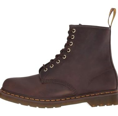 Dr. Martens Unisex 1460 Crazy Horse Leather 8 Eye Boot, Dark Brown, 11 Women/10 Men