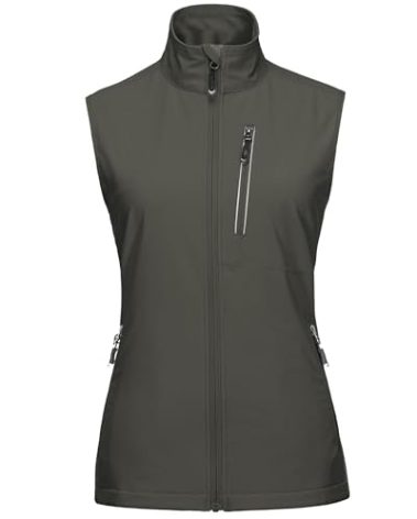 33,000ft Women's Lightweight Running Vest Outerwear with Pockets, Windproof Sleeveless Jacket for Golf Hiking Travel