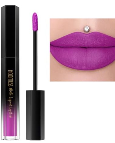 HOOMUSS Purple Lipstick Long Lasting Matte Liquid Lipsticks for Women Non Transfer Smudgeproof Smooth and Easy to Appy Cruelty Free Lip Color, M45Pearl Purple