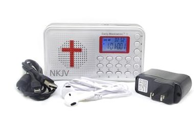 Daily Meditation NKJV Audio Bible Player - New King James Version Electronic Talking Bible with Charger and Earphone, Portable to Listen at Anywhere Anytime