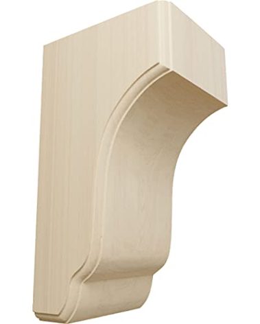 Ekena Millwork COR04X05X10CPRW Capistrano Mission Wood Corbels, 4 3/4"W x 5 1/2"D x 10"H, Rubberwood
