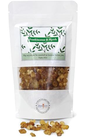 Frankincense and Myrrh Holy Incense from Jerusalem in a Gift Pack - Sacred Jerusalem Resin Timeless Aromatic Treasures for Spiritual Awakening, A Church Incense