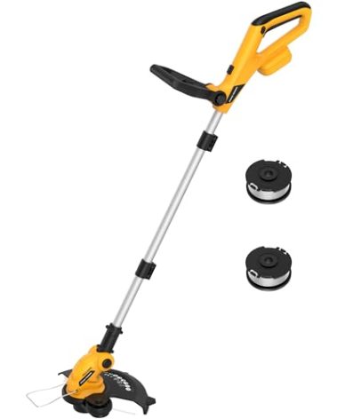 3 in 1 Cordless String Trimmer (NO Battery) Compatible with Dewalt 20V Battery, 12" Electric Weed Wacker with Auto Line Feed, Foldable Weed Eater/Edger Trimmer/Mower for Yard Garden, Grass Trimmer