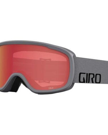 Giro Cruz Asian Fit Adult Snow Goggle - Grey Wordmark Strap with Amber Scarlet/Lenses