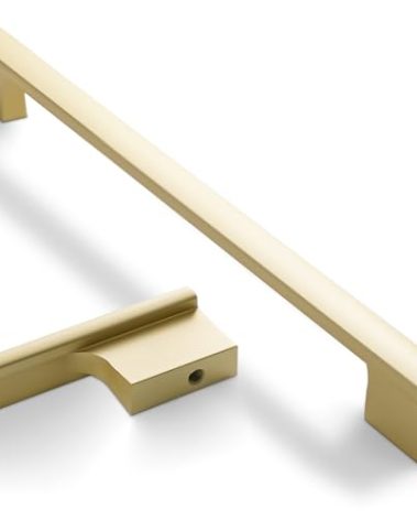 Amasideca 10 Pack Brushed Gold Cabinet Pulls 10 Inch Hole Centers Kitchen Cabinet Handles Gold Drawer Pulls Cabinet Hardware