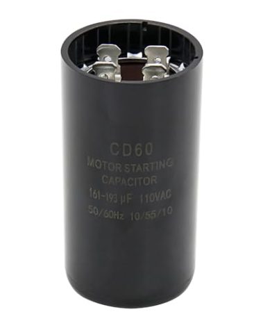 Koatukys 161-193 uf/MFD 110-125 VAC ±20% 50/60 Hz CD60 Round Motor Start Capacitor for Hayward Super Pump Used on Both 110 Volt & 220 Volt Motors, Fan Motors, Central Air-Conditioners, Heat Pumps