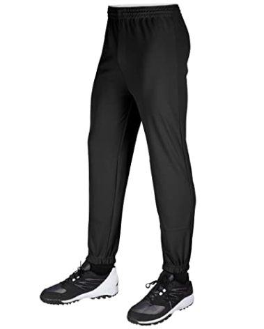 CHAMPRO boys Pull-up Baseball Performance Polyester Pull Up Pant, Black, XX-Small US