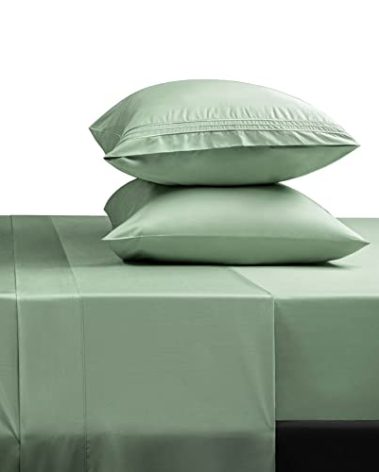 SONORO KATE Bed Sheet Set Super Soft Microfiber 1800 Thread Count Luxury Egyptian Sheets 16-Inch Deep Pocket，Wrinkle and Hypoallergenic-4 Piece (Sage, Queen)
