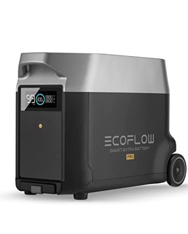 EF ECOFLOW DELTA Pro Extra Battery 3600Wh, 2.7H to Full Charge, Battery Backup for Home Use, Blackout, Camping, RV