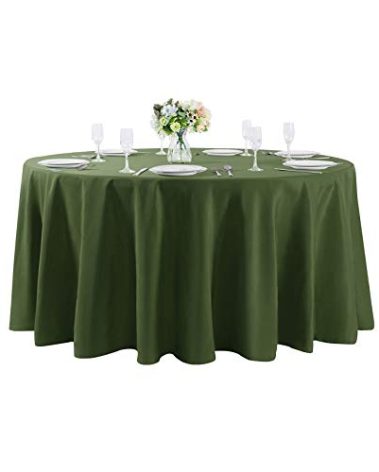 Cupuamon 108 inch Round Tablecloth Washable Polyester Table Cloth Decorative Table Cover for Wedding Party Dining Banquet（108 inch,Willow）