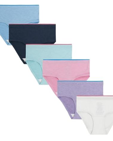 Fruit of the Loom Girls' 360 Stretch Modal Underwear Briefs, Brief - 6 Pack Assorted, 14 US