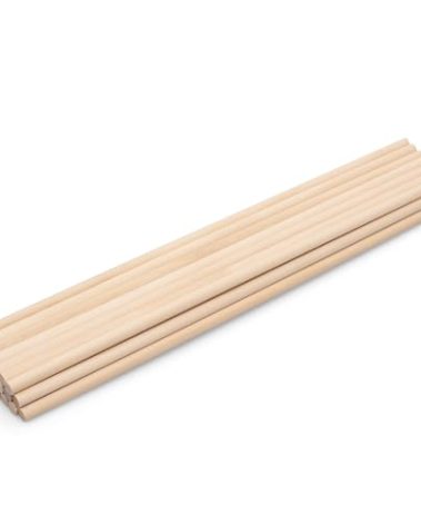 Coadura 50 Pcs Wooden Dowel Rods - 3/8 x 17.5 Inch Unfinished Hardwood Sticks,Dowel Rods Wood Sticks for Craft and DIY, Macrame Dowel,Wooden Poles