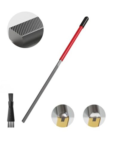 Fret End File, Fix Sharp Fret End Dressing File, Double-Side Guitar Fret Files for Rounding, Shaping, and Deburring, Works on All Frets, with Clean Brush