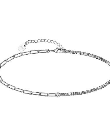 CHIC & ARTSY Ankle Bracelet 925 Sterling Silver Paperclip Anklet for Women Hypoallergenic Paperclip Link Chain Anklets Cute large Ankle Bracelet Adjustable Stretch Beach Anklet Jewelry