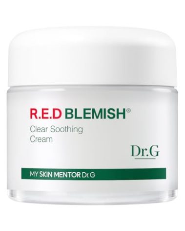 Dr. G R.E.D. Blemish Clear Soothing Cream - Calming Korean Moisturizer for Redness - Soothes Acne & Irritation - With Centella Asiatica - Long-Lasting Hydration - 2.36 fl oz