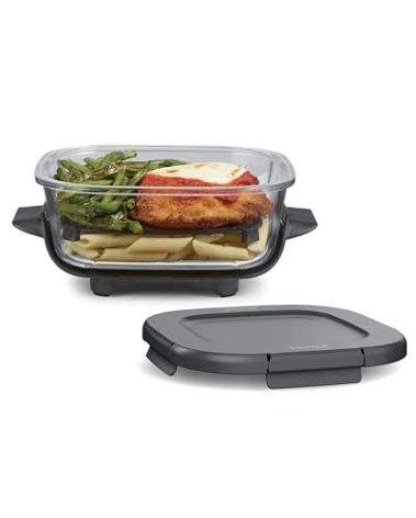 Ninja 6 Cup CleanCrisp Glass Container with Leak-Proof Storage lid, Compatible with Ninja Crispi® Portable Cooking System, Microwave, Freezer & Dishwasher Safe, PFAS & PTFE Free Glass, XSKSFN6CUP