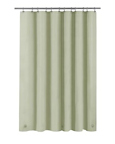 Sage Green Plastic Shower Curtain Liner - Premium PEVA Shower Liner BPA & PVC Free, No Chemical Smell, Lightweight Green Bath Curtain with 3 Magnets for Bathroom, 12 Metal Grommets - Sage