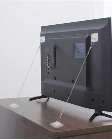 6 Pairs Adjustable TV Safety Straps 39" No Drill Furniture Anchors for Baby Proofing Self-Adhesive Securing Wall Anchors Prevent Falling Anti Tip Cabinet Computer Bookshelf Straps