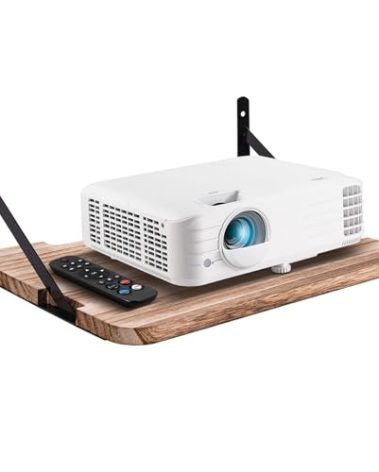 BEARUT Projector Shelf,16.2" x 11"(L*W),Router Wall Mount Floating Shelf,Projector Mount Rack Holder,Modem Cable Box for Xbox Series PS5 PS4 Wood SS1
