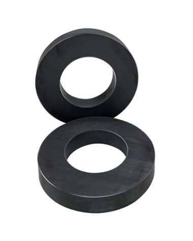 Ferrite Ring Magnet Ceramic Large Round Strong Magnets,OD2.35 x ID1.25" x 0.39",Heavy Duty Circle Magnets for Industry Science, School and Hobbies,2PCS