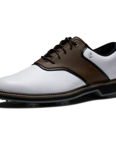 FootJoy Men's FJ Originals Previous Season Style Golf Shoe, White/Brown, 13 Wide