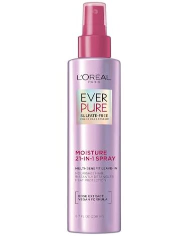 L'Oreal Paris Sulfate Free Moisture 21-in-1 Leave-In Conditioner for Dry Hair, EverPure, 6.7 fl oz