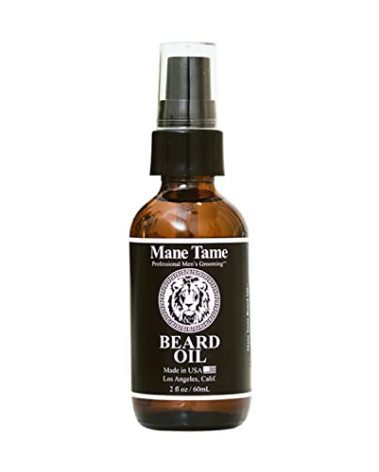 MANE TAME Beard Oil - Made with Certified Organic Hemp Oil - No Fuss Pump 2 oz. Bottle - Softens Your Beard and Stops Itching - Great Beard Oil and Conditioner For Men