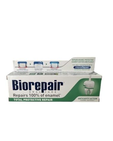 Biorepair: "Total Protective Repair" Toothpaste with microRepair, New Formula - 2.5 Fluid Ounce (75ml) Tubes (Pack of 2) [ Italian Import ]