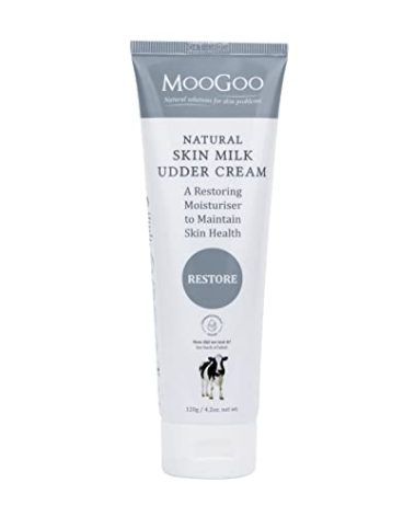 MooGoo Natural Skin Milk Udder Cream - Lightweight Face & Body Moisturizer for Sensitive, Irritated, Dry or Itchy Skin, For All Ages Including Children, 120g