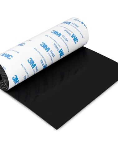 Silicone Furniture Pads, 5" x 40" Non Slip Furniture Pads Anti Skid Pads Non Slip Self Adhesive Cuttable Silicone Tape Strip Roll for Protecting Hardwood Floors Chair Wall Protector - Black