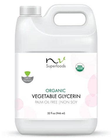 NV Superfoods - Organic Vegetable Glycerin - 32 Fl Oz - Palm Oil Free - USP Food Grade, 100% Natural, Carrier for Essential Oils, Perfect for Skin, Hair & Nails as well as Arts & Crafts