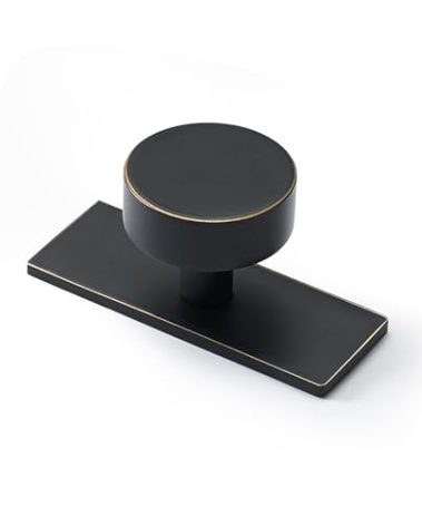 SNBTLA Black-Gold Cabinet Knobs with Backplate - 2 Pack Modern Brass Hardware Handles for Dresser Drawer Furniture Bedroom Kitchen Cupboard