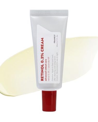 FRANKLY Retinol 0.3% Cream, 0.7 fl oz - Intensive Retinol | Night Cream | Ceramides & Natural Ginseng | Anti-aging, Wrinkles Care, Reduces Congestion and hyperpigmentation | Korean Skin Care