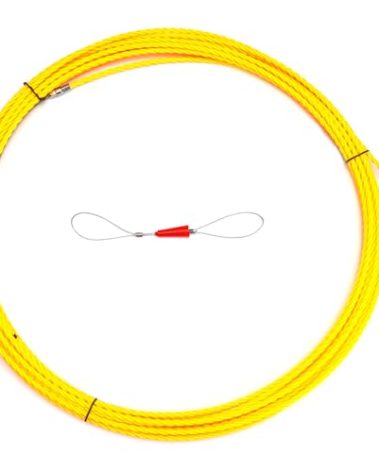 DEPSTECH Fish Tape Wire Puller Through Wall Wire Threader OD 6mm Plus Fish Cable Fastener with Steel Rope Puller Borescope Helper Through Wall 50-Foot (15M)