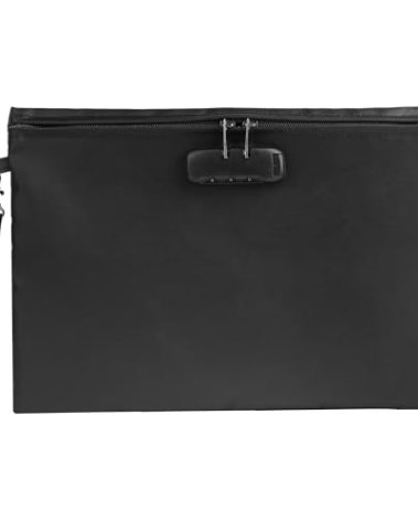 BONDUN 2000℉ Fireproof Document Bag with Password Lock, Black, 14.3x10.2 inch,Fireproof Money Bag for Cash with Zipper,Waterproof Storage Pouch for A4 Letter Size Document, Cash, Credit Card,Passport