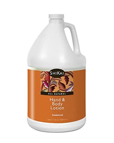 ShiKai Hand & Body Lotion (Sandalwood, 1 Gallon) | Daily Moisturizing Skincare for Dry and Cracked Hands | with Aloe Vera & Vitamin E