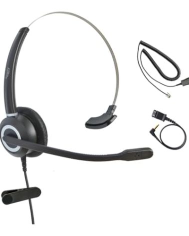 Avaya Headset HD Voice with HIS Adapter Compatible with Avaya 1600, 9600, J100 Series Phones Model, Plus 3.5mm Adapter (Monaural)