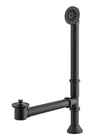 Artiwell Vintage Claw Foot Tub Drain Kit with Lift and Turn Bath Drain Stopper, 1-1/2" Brass Tubular Leg Tub Bathtub Waste and Overflow Drain Assembly with Drain Plug and Bathtub Overflow Cover