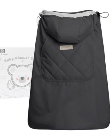 Bebamour Baby Carrier Winter Cover Universal Hoodie All Season Carrier Cover for Baby Carrier (Dark Grey)