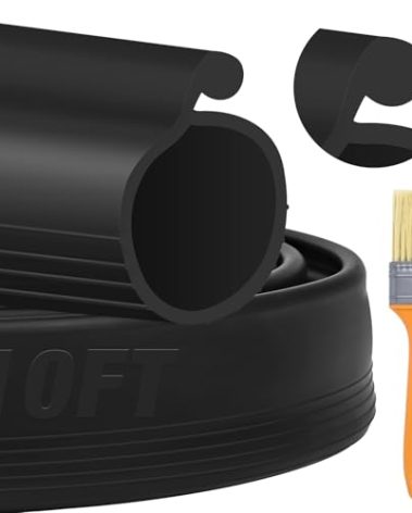 ToLanbbt 10FT Garage Door Seals Bottom Rubber 0.35" Big P Bulb Bottom Weather Strip, Overhead Garage Door Seal Replacement Weather Stripping (10 FT, Black)