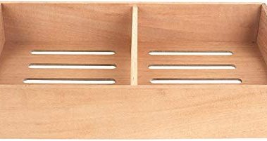 Mantello Cigars Spanish Cedar Cigar Tray - Adjustable Divider, Fits Large Humidors, for Humidor or Walk-in Closet 12.5" x 7.5"x 2.25"